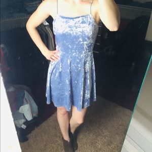 Blue Velvet Mini Dress